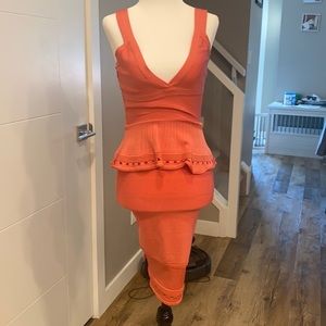 Marciano coral bodycon dress